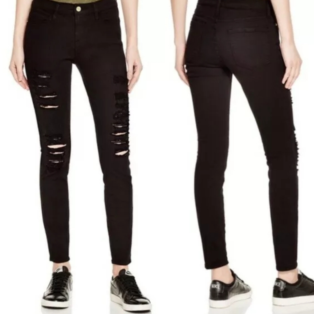 Frame Le Skinny De Jeanne 25 Film Noir Ripped